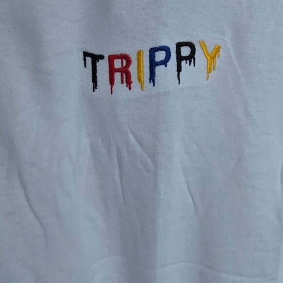 TRIPPY unisex embroidered cotton tshirt small - Picture 5 of 10